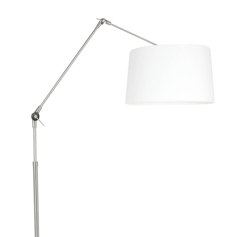 Foto van Steinhauer vloerlamp prestige chic 9719 staal kap linnen wit