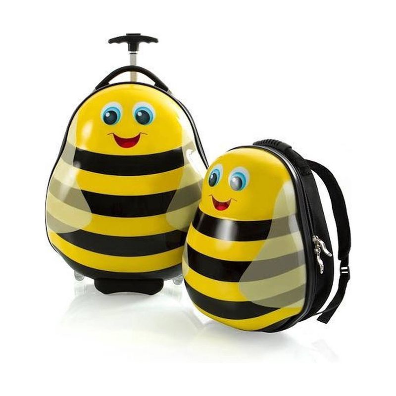 Foto van Heys travel tots kinderkoffer met rugzak bumble bee