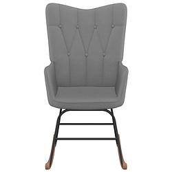 Foto van The living store schommelfauteuil - donkergrijs - 61 x 78 x 98 cm - stof/rubberwood/staal