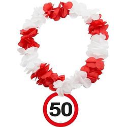 Foto van 50 jaar verkeersbord bloemenslinger