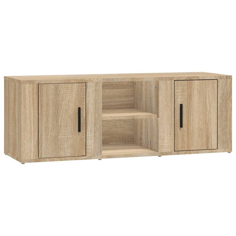 Foto van The living store tv-meubel - sonoma eiken - 100 x 31.5 x 35 cm - stevig design