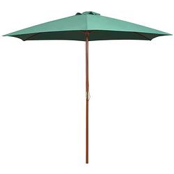 Foto van Vidaxl parasol 270x270 cm houten paal groen