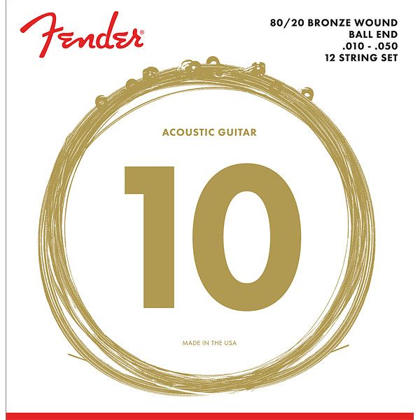 Foto van Fender 80/20 bronze acoustic strings ball end voor 12-snaar