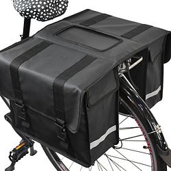 Foto van Strex dubbele fietstassen waterdicht - fietstas 40 liter - zwart - met reflectoren - elektrische fiets