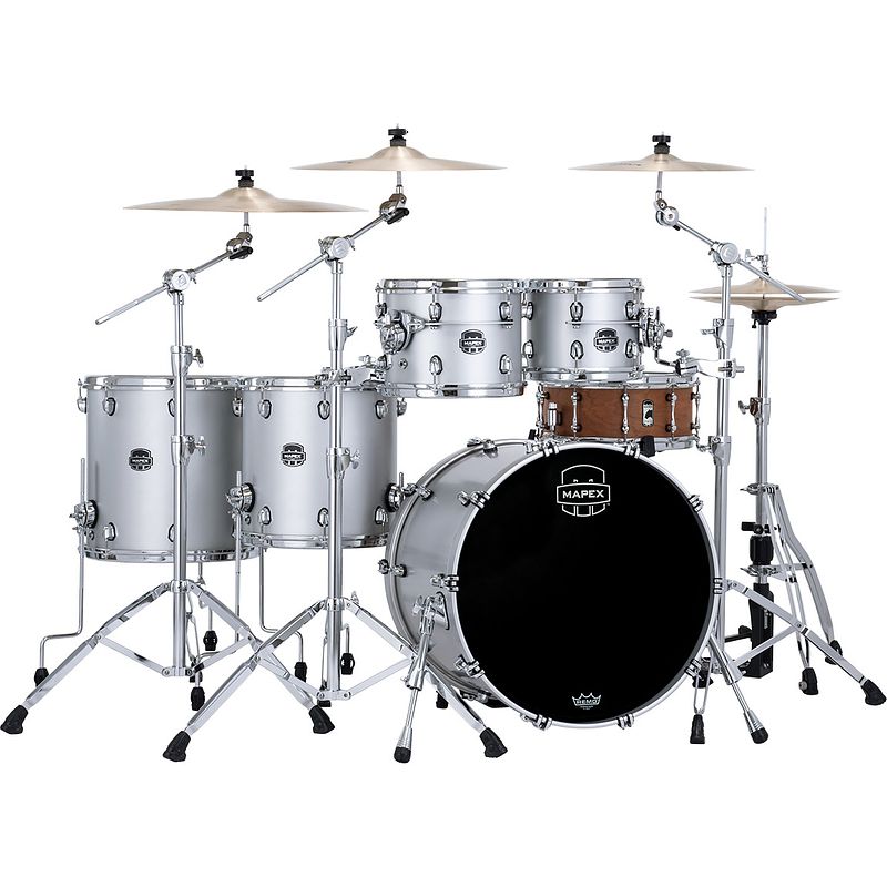 Foto van Mapex se628xm saturn evolution maple stage+ iridium silver 5-delige shellset