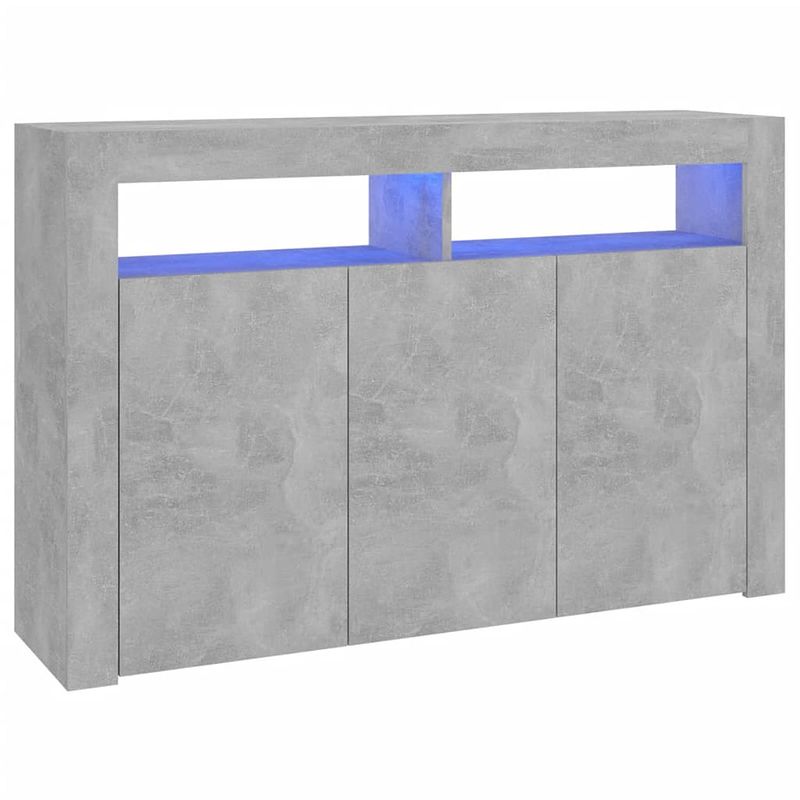 Foto van Vidaxl dressoir met led-verlichting 115,5x30x75 cm betongrijs