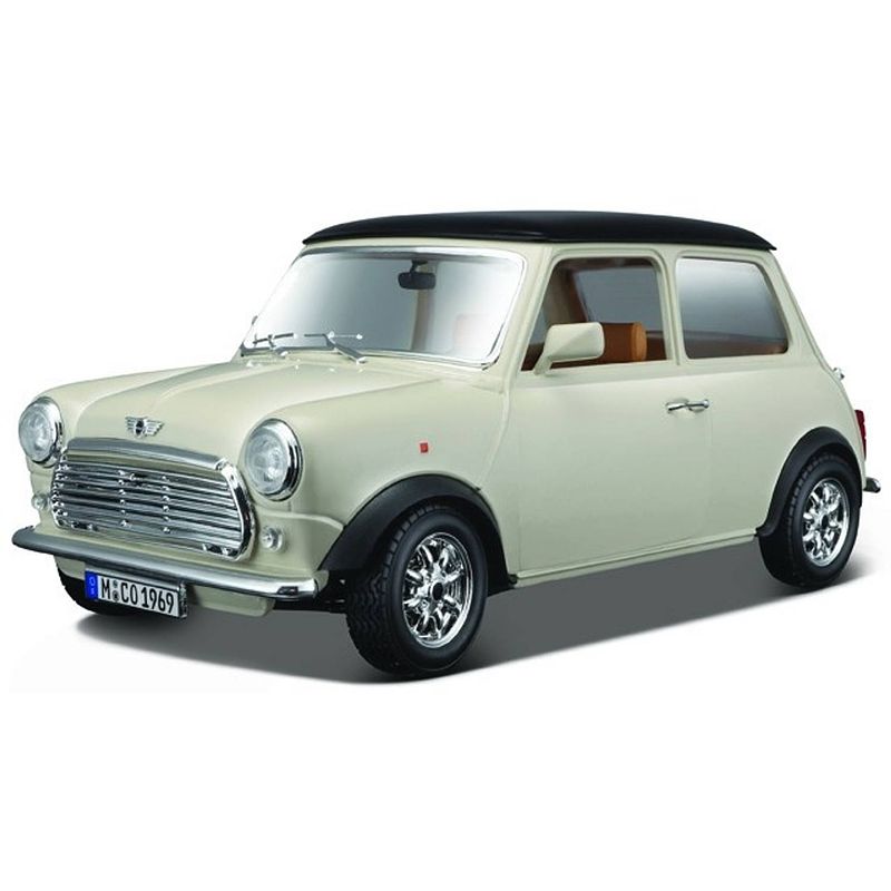 Foto van Bburago schaalmodel mini cooper 1969 1:16 beige