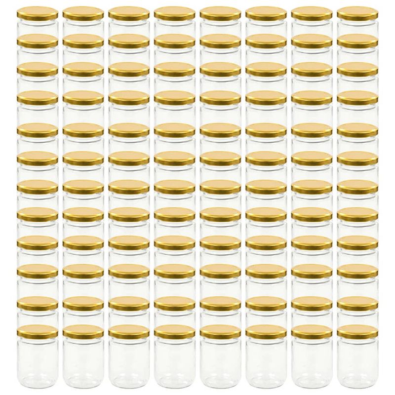 Foto van Vidaxl jampotten met goudkleurige deksels 96 st 230 ml glas
