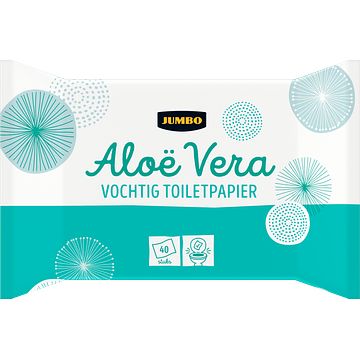 Foto van Jumbo vochtig toiletpapier aloe vera 40 stuks