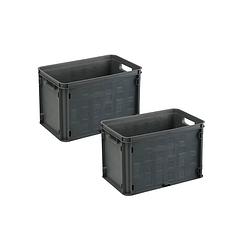 Foto van Square gesloten krat 26l antraciet - set van 2