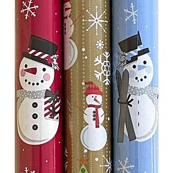 Foto van Sneeuwman assortiment kerstpapier inpakpapier cadeaupapier - 2 meter x 70 cm - 65 rollen