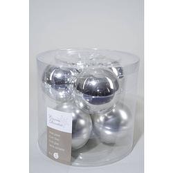 Foto van Decoris kerstballen glas 8cm zilver