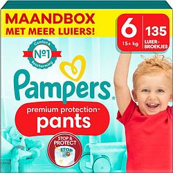 Foto van Pampers - premium protection pants - maat 6 - maandbox - 135 stuks - 15+ kg