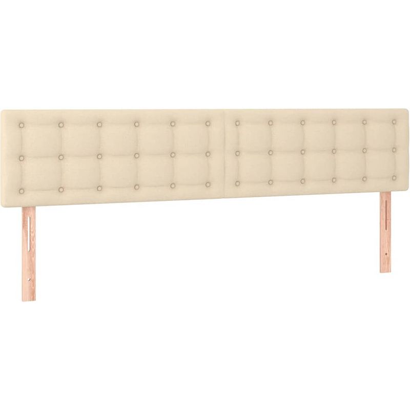 Foto van The living store bed boxspring - 203 x 200 x 78/88 cm - led - pocketvering - huidvriendelijk topmatras - crème