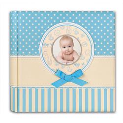 Foto van Fotoboek/fotoalbum matilda baby jongetje met 30 paginas blauw 31 x 31 x 3,5 cm - fotoalbums