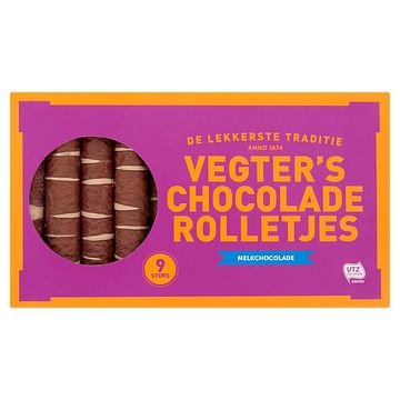 Foto van Vegter'ss chocolade rolletjes melkchocolade 9 stuks 160g bij jumbo
