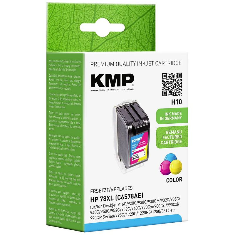 Foto van Kmp inkt vervangt hp 78 compatibel cyaan, magenta, geel h10 0992,4780