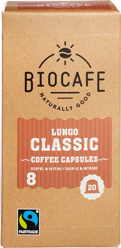 Foto van Bio cafe koffiecapsules lungo classic