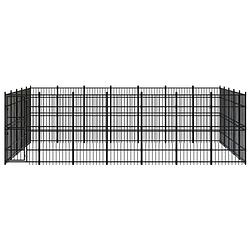 Foto van The living store hondenkennel - gepoedercoat staal - 672 x 480 x 200 cm - met deur en afsluitbaar vergrendelingssysteem