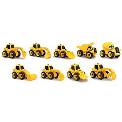 Foto van Jamara bouwpakket bouwvoertuigen 9-in-2 jongens geel