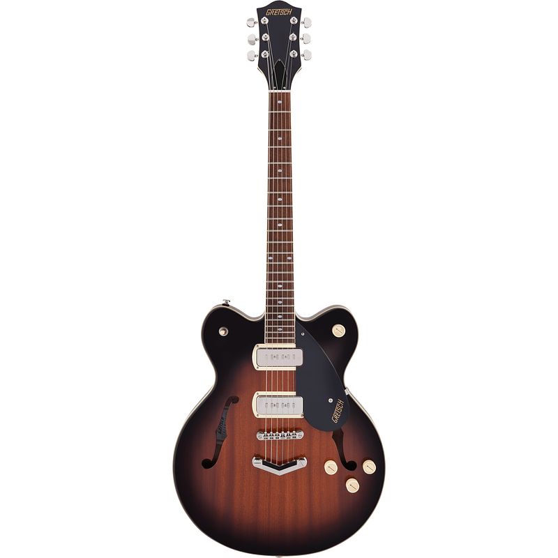 Foto van Gretsch g2622 p90 streamliner centerblock dc havana burst semi-akoestische gitaar