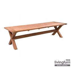Foto van Livingfurn - tuintafel table cross - 100x300x78 - teakhout