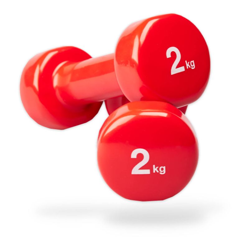 Foto van Matchu sports vinyl dumbbells - 2 kg