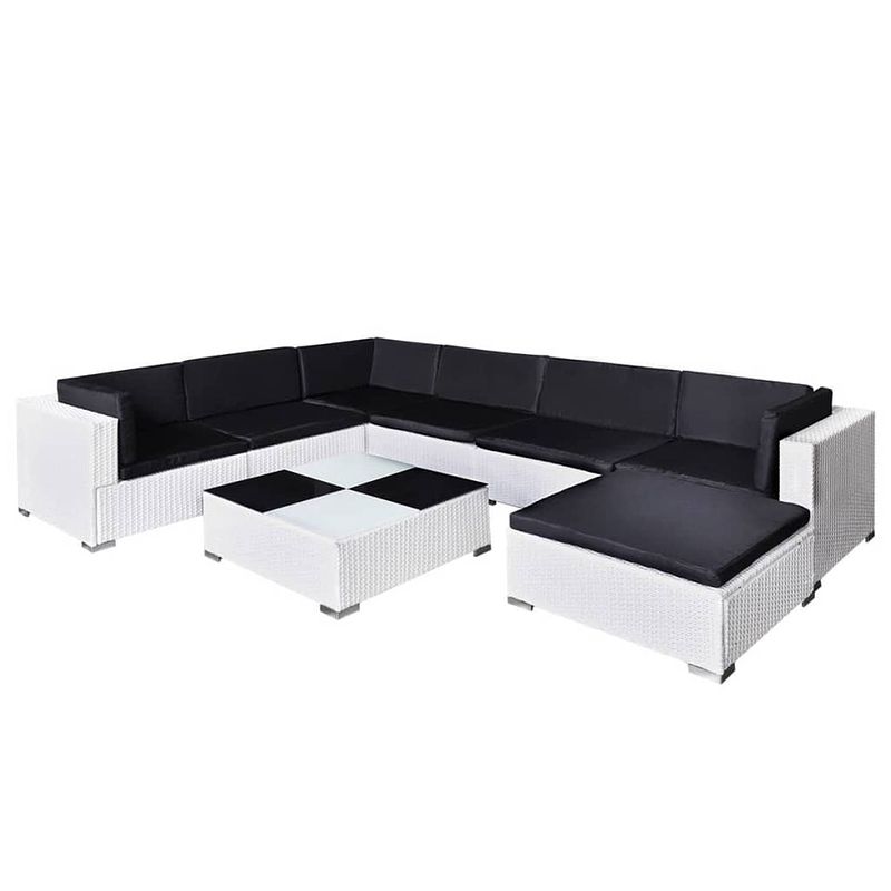 Foto van Vidaxl poly rattan loungeset 24-delig wit