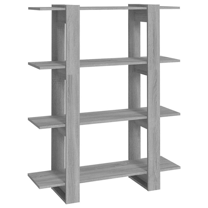 Foto van The living store boekenkast sonoma eiken - 100x30x123.5 cm - grijs - bewerkt hout