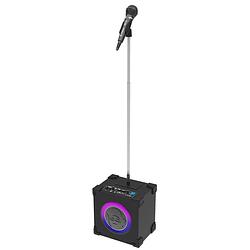 Foto van Idance cubestage karaoke set - bluetooth party speaker met microfoonstand - voor volwassenen en kinderen - met microfoon