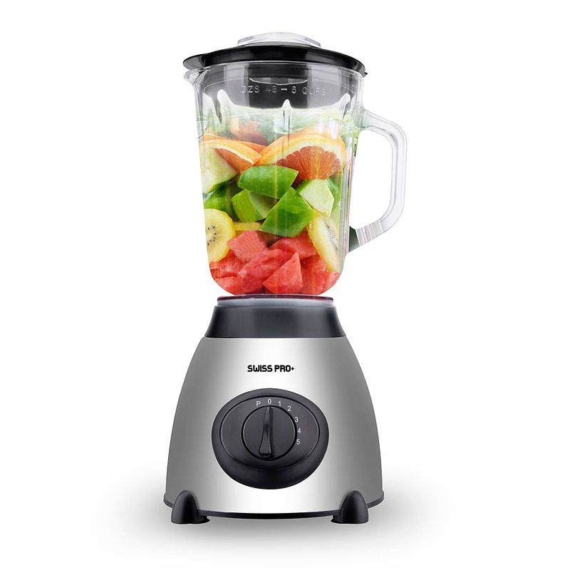 Foto van Swiss pro+ 2 in 1 blender 1,5l zilver