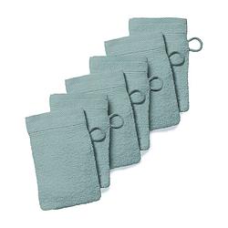 Foto van Today washandjes 6-pack - 16x21 cm - hotelkwaliteit - celadon/lichtgroen - 100% katoen