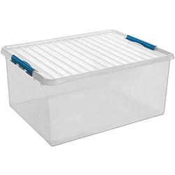 Foto van Sunware - q-line opbergbox 120l transparant blauw - 80 x 50 x 38 cm