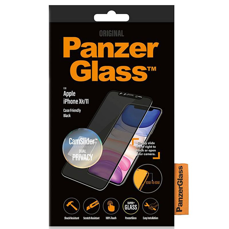 Foto van Panzerglass camslider™ privacy screenprotector voor iphone 11 / iphone xr