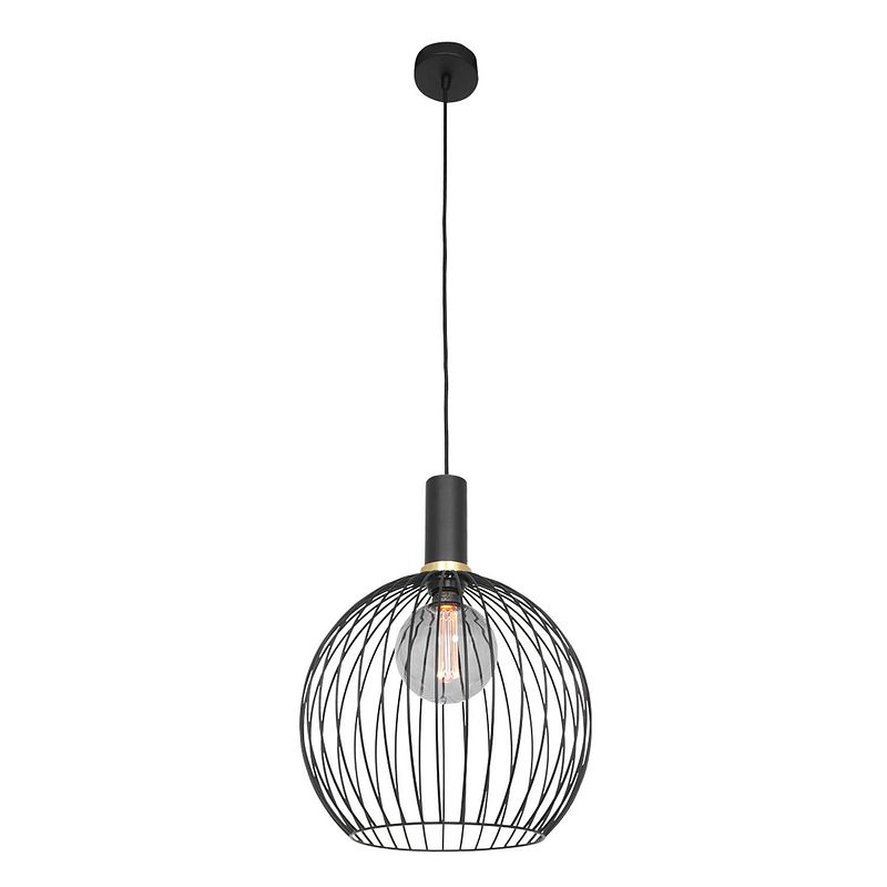 Foto van Moderne hanglamp - mexlite - metaal - modern - e27 - l: 34cm - voor binnen - woonkamer - eetkamer - goud