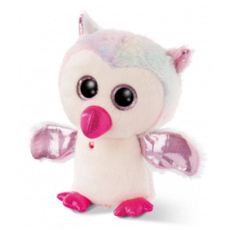 Foto van Nici knuffel glubschis uil junior 25 cm pluche wit/roze