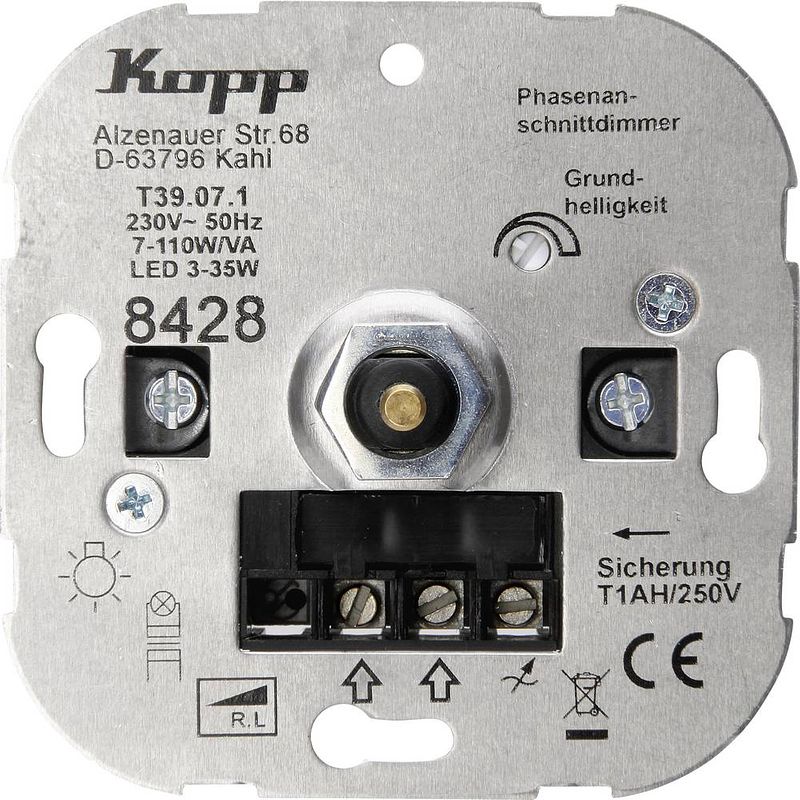 Foto van Kopp 842800187 dimmer inzetstuk 1 stuks athenis aluminium