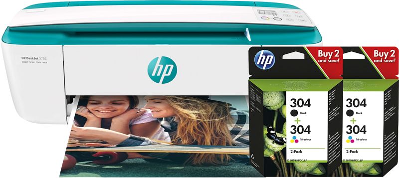 Foto van Hp deskjet 3762 + 2 sets extra inkt