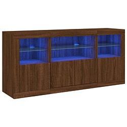 Foto van Vidaxl dressoir met led-verlichting 142,5x37x67 cm bruineikenkleurig