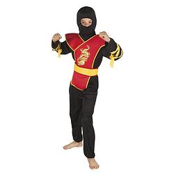 Foto van Boland verkleedpak ninja master junior zwart/rood mt 128-140
