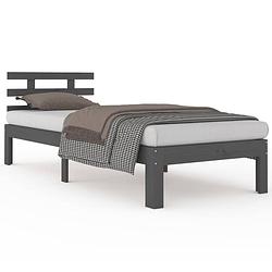 Foto van Vidaxl bedframe massief hout grijs 100x200 cm