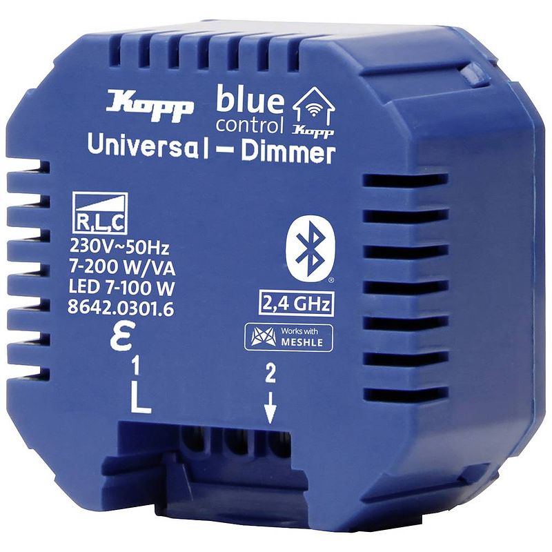 Foto van Blue-control 8642.0301.6 1-kanaals universele dimactor schakelvermogen (max.) 100 w blauw