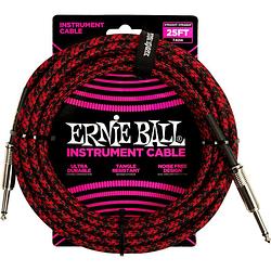 Foto van Ernie ball 6398 braided instrument cable rood 7.6m