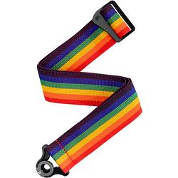 Foto van D'saddario auto lock polypro guitar strap rainbow gitaarband met ingebouwde strap locks