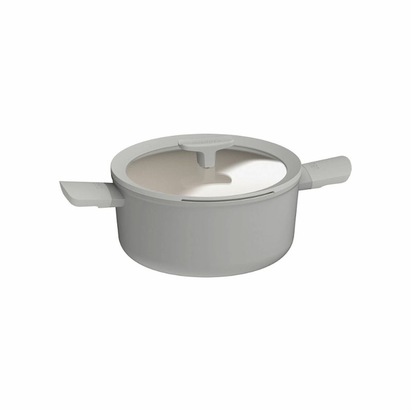 Foto van Berghoff - balance kookpan, laag, non stick, 24 cm, 4.4 l, moonmist, gerecycled aluminium - berghoff leo line