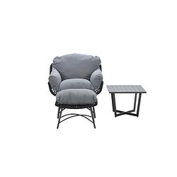 Foto van Garden impressions selene relax loungestoel incl. voetenbank en kent bijzettafel - zwart