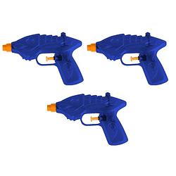 Foto van 3x waterpistool/waterpistolen blauw 16,5 cm - waterpistolen