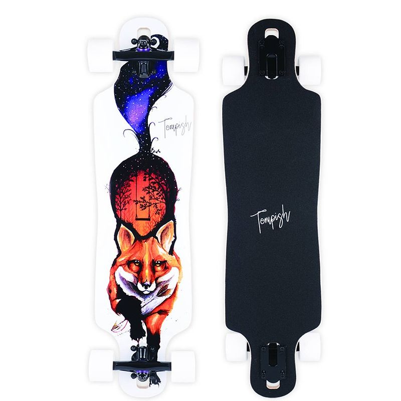 Foto van Tempish longboard fox 82,5x21,5 cm hout wit/zwart