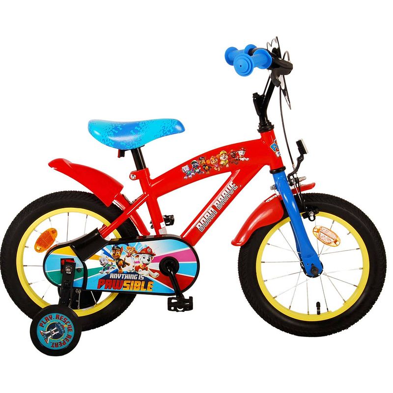 Foto van Paw patrol kinderfiets - 14 inch - rood/blauw