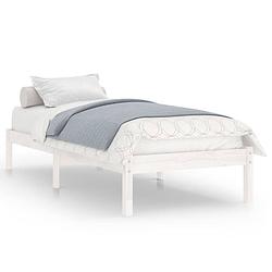 Foto van The living store houten bedframe - 205.5 x 95.5 x 31 cm - massief grenenhout - 90 x 200 cm matras - wit